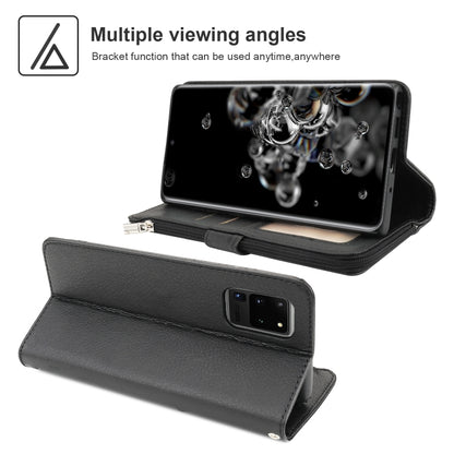 Microfiber Zipper Horizontal Flip Leather Case, For Samsung Galaxy S20 Ultra, For Samsung Galaxy S22 Ultra 5G, For Samsung Galaxy S21+ 5G, For Samsung Galaxy S21 Ultra 5G, For Samsung Galaxy Note20, For Samsung Galaxy A21s