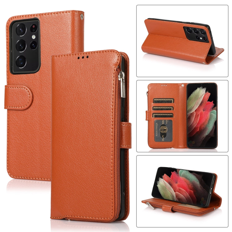 Microfiber Zipper Horizontal Flip Leather Case, For Samsung Galaxy S20 Ultra, For Samsung Galaxy S22 Ultra 5G, For Samsung Galaxy S21+ 5G, For Samsung Galaxy S21 Ultra 5G, For Samsung Galaxy Note20, For Samsung Galaxy A21s