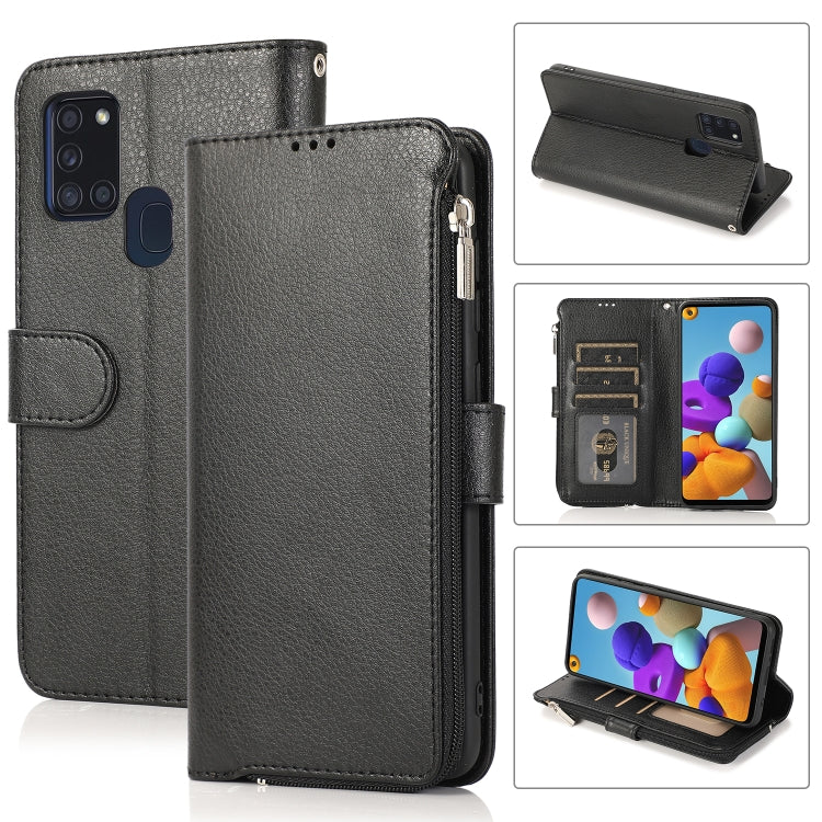 Microfiber Zipper Horizontal Flip Leather Case, For Samsung Galaxy S20 Ultra, For Samsung Galaxy S22 Ultra 5G, For Samsung Galaxy S21+ 5G, For Samsung Galaxy S21 Ultra 5G, For Samsung Galaxy Note20, For Samsung Galaxy A21s