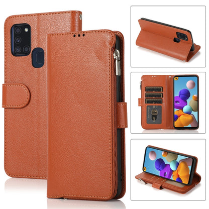 Microfiber Zipper Horizontal Flip Leather Case, For Samsung Galaxy S20 Ultra, For Samsung Galaxy S22 Ultra 5G, For Samsung Galaxy S21+ 5G, For Samsung Galaxy S21 Ultra 5G, For Samsung Galaxy Note20, For Samsung Galaxy A21s