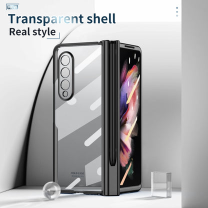 Electroplating Hinge Phone Case with Stylus, For Samsung Galaxy Z Fold3 5G
