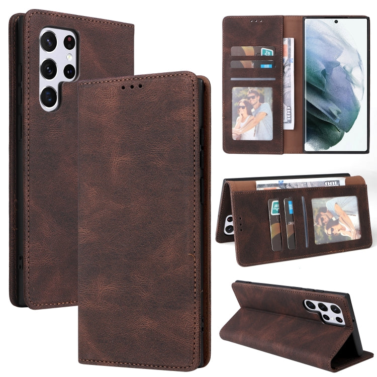 Simple Suction Closure Leather Phone Case, For Samsung Galaxy S22 5G, For Samsung Galaxy S22+ 5G, For Samsung Galaxy S22 Ultra 5G, For Samsung Galaxy A13 5G, For Samsung Galaxy A53 5G, For Samsung Galaxy A33 5G