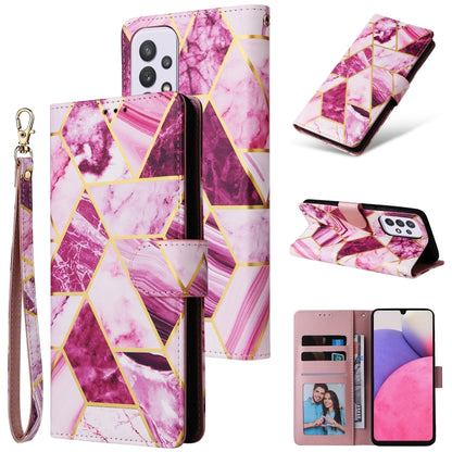 Marble Bronzing Stitching Leather Phone Case, For Samsung Galaxy S22 5G, For Samsung Galaxy S22+ 5G, For Samsung Galaxy S22 Ultra 5G, For Samsung Galaxy A13 5G, For Samsung Galaxy A33 5G, For Samsung Galaxy A53 5G