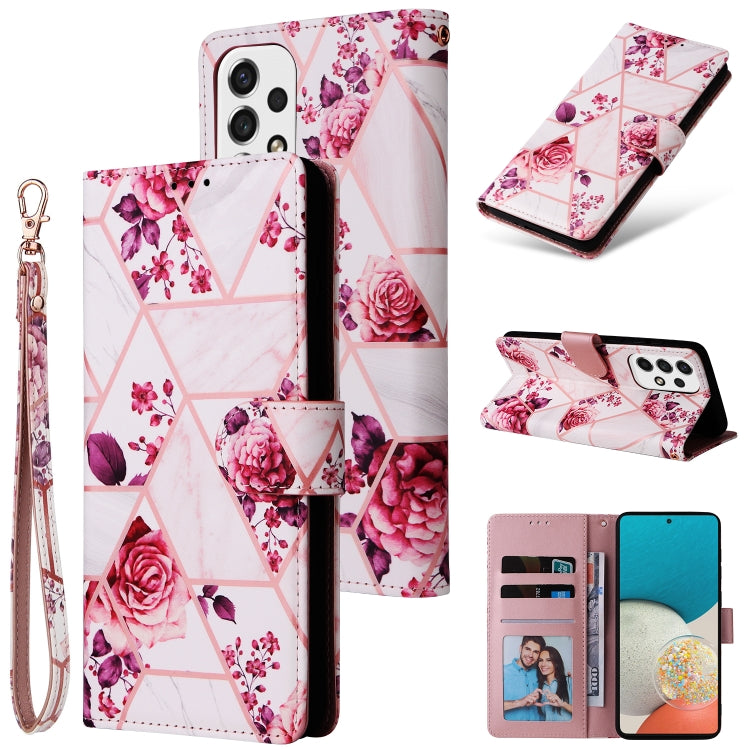 Marble Bronzing Stitching Leather Phone Case, For Samsung Galaxy S22 5G, For Samsung Galaxy S22+ 5G, For Samsung Galaxy S22 Ultra 5G, For Samsung Galaxy A13 5G, For Samsung Galaxy A33 5G, For Samsung Galaxy A53 5G