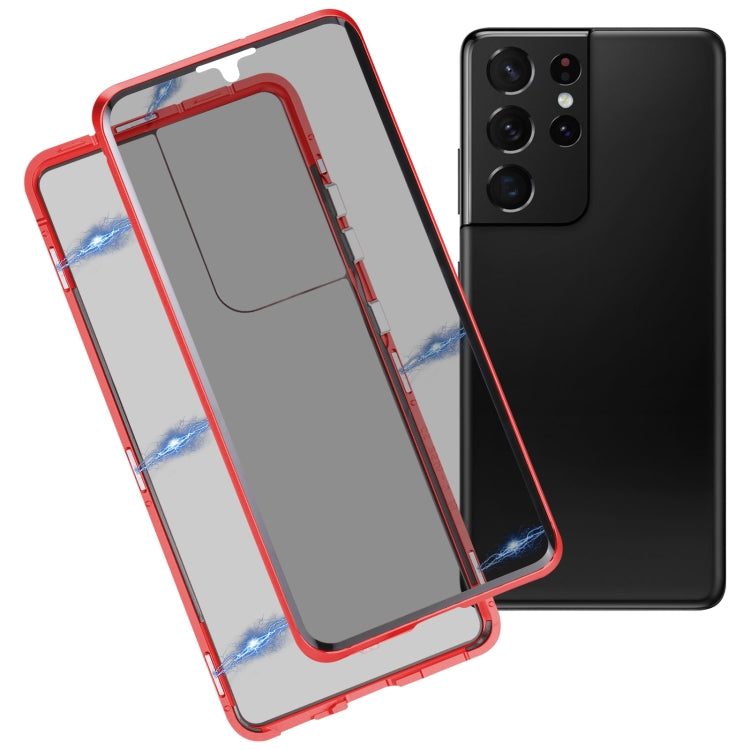 Anti-peeping Magnetic Double-sided Tempered Glass Phone Case, For Samsung Galaxy S21 5G, For Samsung Galaxy S21+ 5G, For Samsung Galaxy S21 Ultra 5G