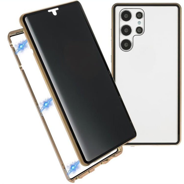 Anti-peeping Magnetic Double-sided Tempered Glass Phone Case, For Samsung Galaxy S22 Ultra 5G