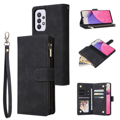 Multifunctional Frosted Zipper Wallet Leather Phone Case, For Samsung Galaxy S22+ 5G, For Samsung Galaxy A03s 166.5mm, For Samsung Galaxy A13 5G, For Samsung Galaxy A33 5G, For Samsung Galaxy A53 5G, For Xiaomi Redmi Note 11 Pro China                  ...