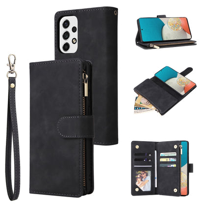 Multifunctional Frosted Zipper Wallet Leather Phone Case, For Samsung Galaxy S22+ 5G, For Samsung Galaxy A03s 166.5mm, For Samsung Galaxy A13 5G, For Samsung Galaxy A33 5G, For Samsung Galaxy A53 5G, For Xiaomi Redmi Note 11 Pro China                  ...