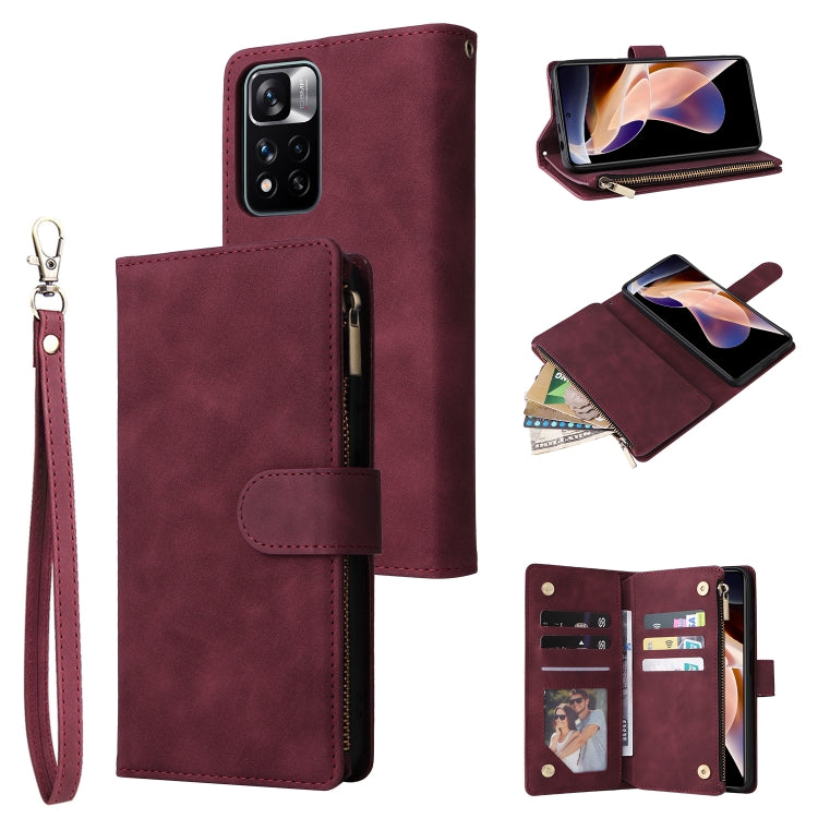 Multifunctional Frosted Zipper Wallet Leather Phone Case, For Samsung Galaxy S22+ 5G, For Samsung Galaxy A03s 166.5mm, For Samsung Galaxy A13 5G, For Samsung Galaxy A33 5G, For Samsung Galaxy A53 5G, For Xiaomi Redmi Note 11 Pro China                  ...