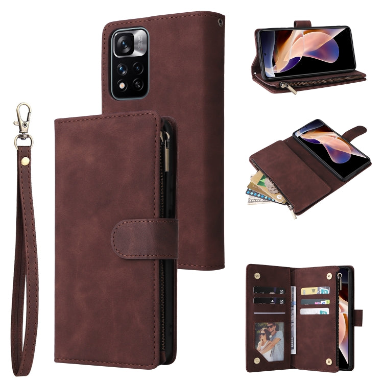 Multifunctional Frosted Zipper Wallet Leather Phone Case, For Samsung Galaxy S22+ 5G, For Samsung Galaxy A03s 166.5mm, For Samsung Galaxy A13 5G, For Samsung Galaxy A33 5G, For Samsung Galaxy A53 5G, For Xiaomi Redmi Note 11 Pro China                  ...