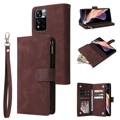Multifunctional Frosted Zipper Wallet Leather Phone Case, For Samsung Galaxy S22+ 5G, For Samsung Galaxy A03s 166.5mm, For Samsung Galaxy A13 5G, For Samsung Galaxy A33 5G, For Samsung Galaxy A53 5G, For Xiaomi Redmi Note 11 Pro China                  ...