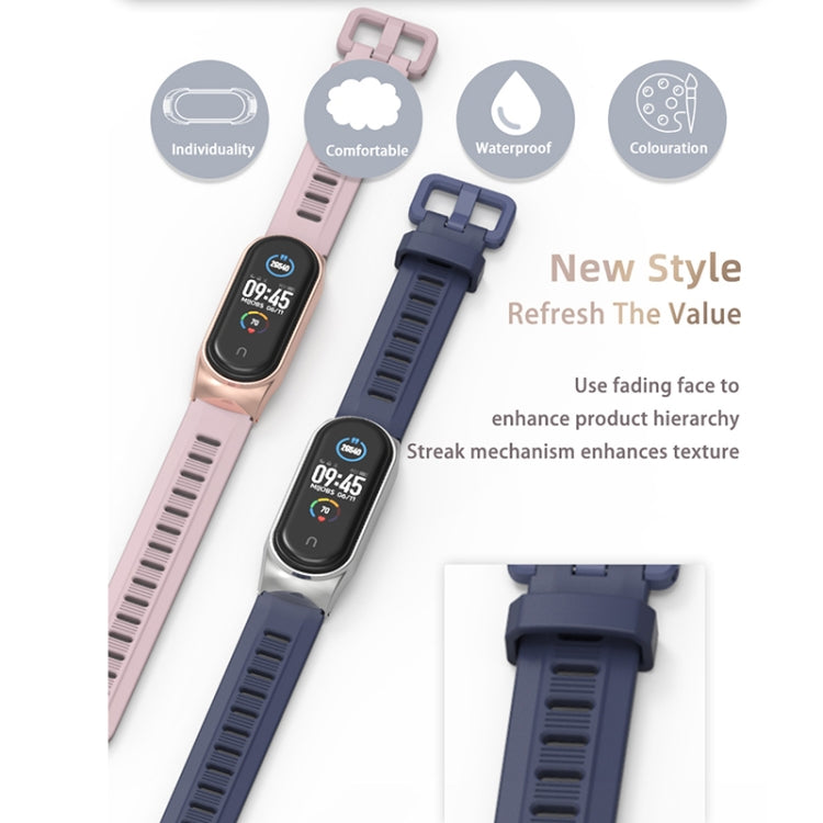 For Xiaomi Mi Band 6 / 5 Mijobs Flat Hole Silicone Watch Band, CS Case, GT Case, Plus Case, TF Case