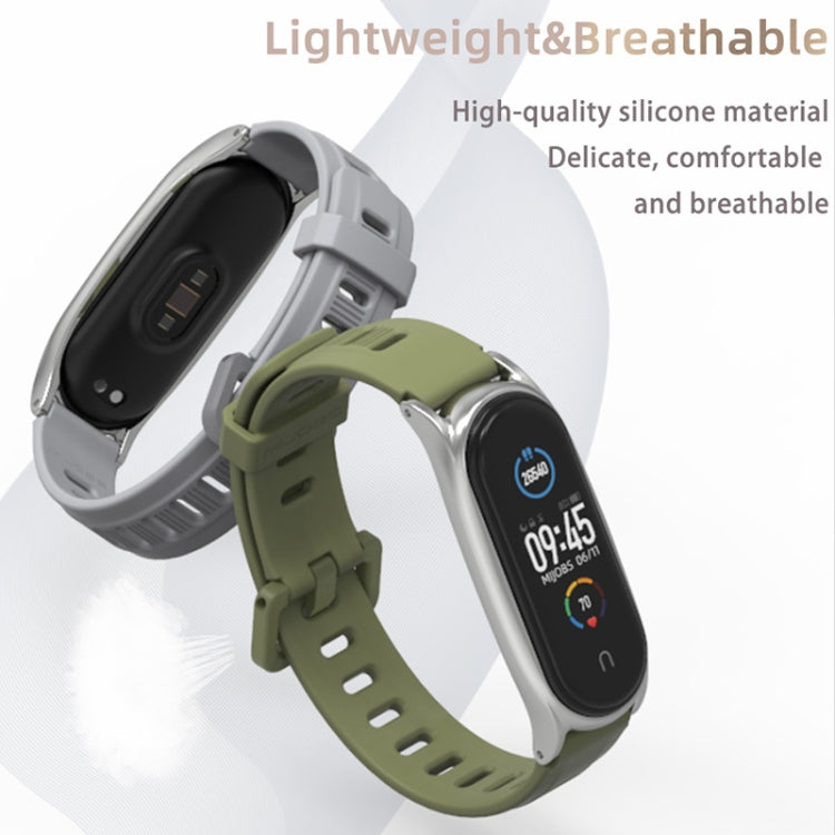 For Xiaomi Mi Band 6 / 5 Mijobs Flat Hole Silicone Watch Band, CS Case, GT Case, Plus Case, TF Case