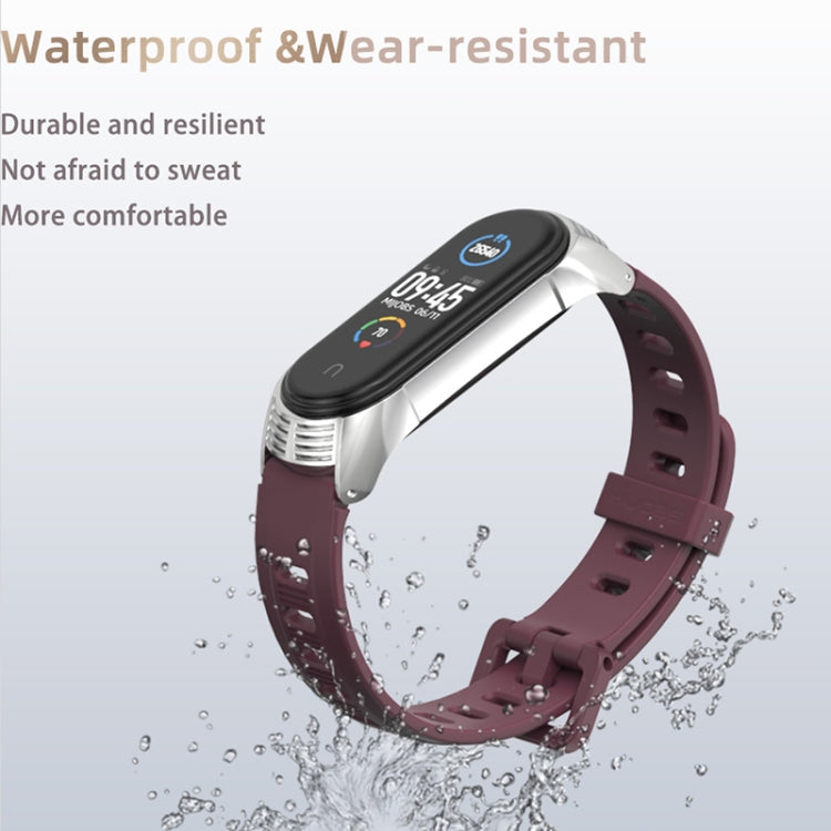 For Xiaomi Mi Band 6 / 5 Mijobs Flat Hole Silicone Watch Band, CS Case, GT Case, Plus Case, TF Case