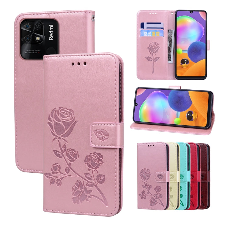 Rose Embossed Leather Phone Case, For Xiaomi Redmi 10C, For Huawei nova 8i, For Huawei nova 9, For Honor X8, For Samsung Galaxy A13 4G, For Samsung Galaxy A23