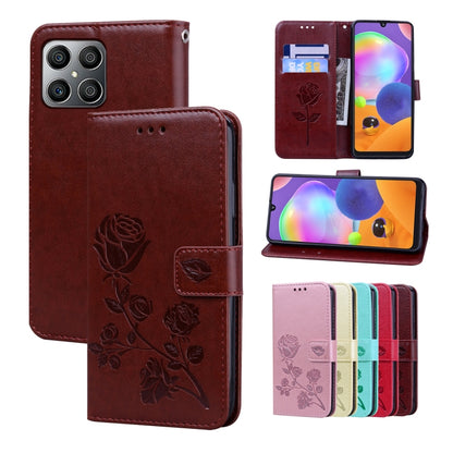 Rose Embossed Leather Phone Case, For Xiaomi Redmi 10C, For Huawei nova 8i, For Huawei nova 9, For Honor X8, For Samsung Galaxy A13 4G, For Samsung Galaxy A23