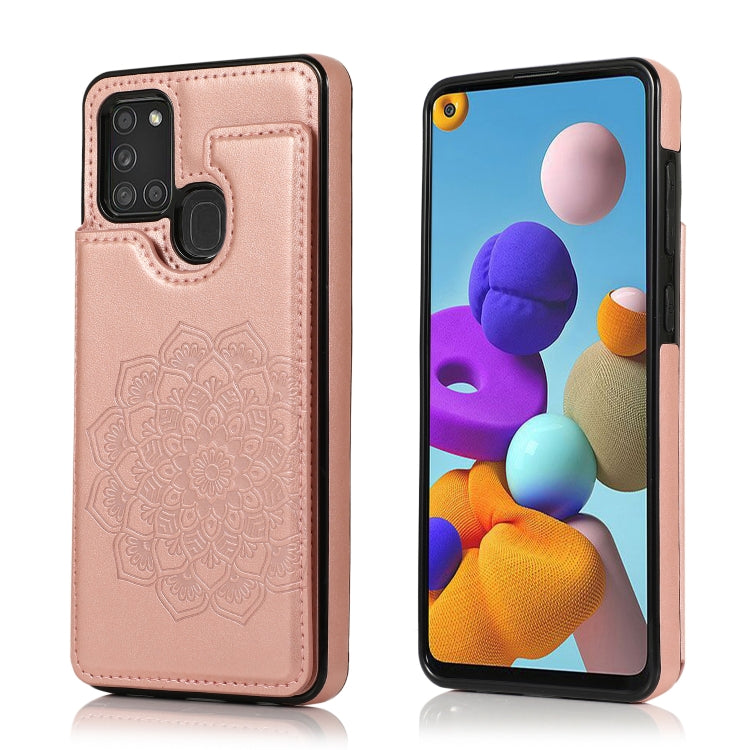 Double Buckle Mandala PU+TPU Phone Case, For Samsung Galaxy S20 FE, For Samsung Galaxy A21s, For Samsung Galaxy A22, For Samsung Galaxy A32, For Samsung Galaxy A42 5G, For Samsung Galaxy S21+ 5G, For Samsung Galaxy S21 Ultra 5G, For Samsung Galaxy S21 ...