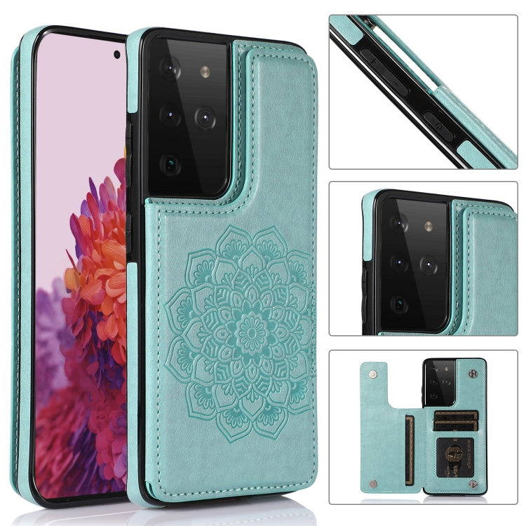 Double Buckle Mandala PU+TPU Phone Case, For Samsung Galaxy S20 FE, For Samsung Galaxy A21s, For Samsung Galaxy A22, For Samsung Galaxy A32, For Samsung Galaxy A42 5G, For Samsung Galaxy S21+ 5G, For Samsung Galaxy S21 Ultra 5G, For Samsung Galaxy S21 ...