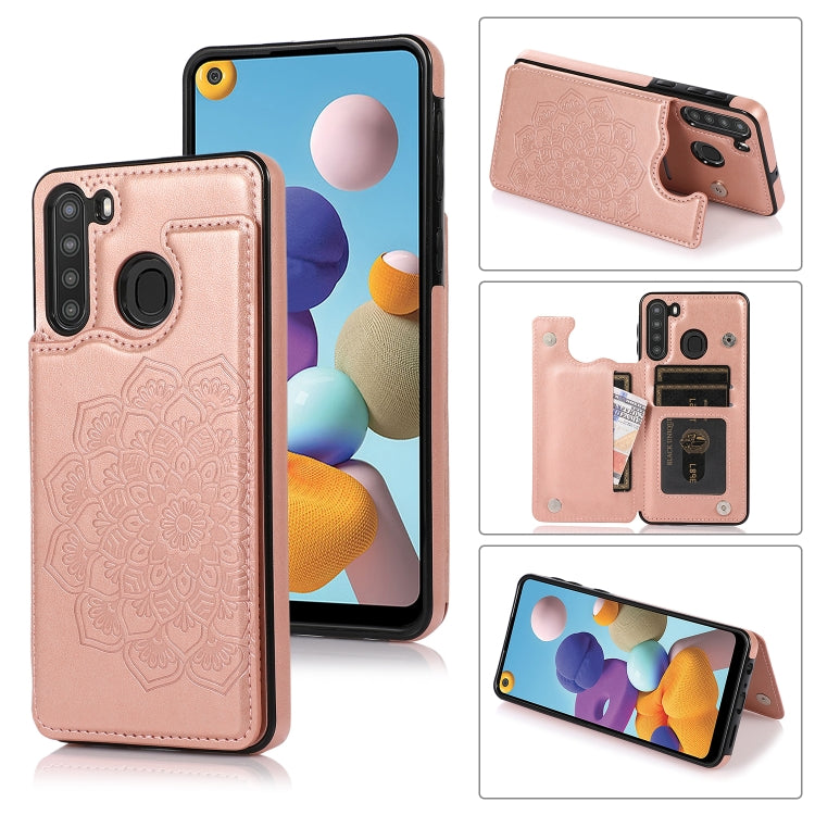 Double Buckle Mandala PU+TPU Phone Case, For Samsung Galaxy S20 FE, For Samsung Galaxy A21s, For Samsung Galaxy A22, For Samsung Galaxy A32, For Samsung Galaxy A42 5G, For Samsung Galaxy S21+ 5G, For Samsung Galaxy S21 Ultra 5G, For Samsung Galaxy S21 ...
