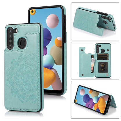 Double Buckle Mandala PU+TPU Phone Case, For Samsung Galaxy S20 FE, For Samsung Galaxy A21s, For Samsung Galaxy A22, For Samsung Galaxy A32, For Samsung Galaxy A42 5G, For Samsung Galaxy S21+ 5G, For Samsung Galaxy S21 Ultra 5G, For Samsung Galaxy S21 ...