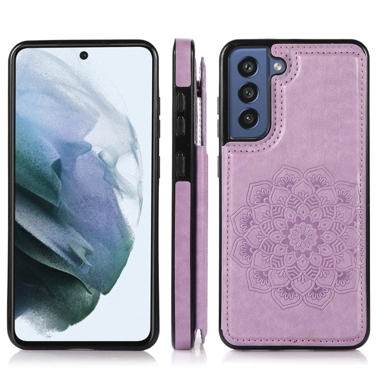 Double Buckle Mandala PU+TPU Phone Case, For Samsung Galaxy S21 FE 5G, For Samsung Galaxy A12, For Samsung Galaxy A72, For Samsung Galaxy S22 5G, For Samsung Galaxy S22+ 5G, For Samsung Galaxy S22 Ultra 5G