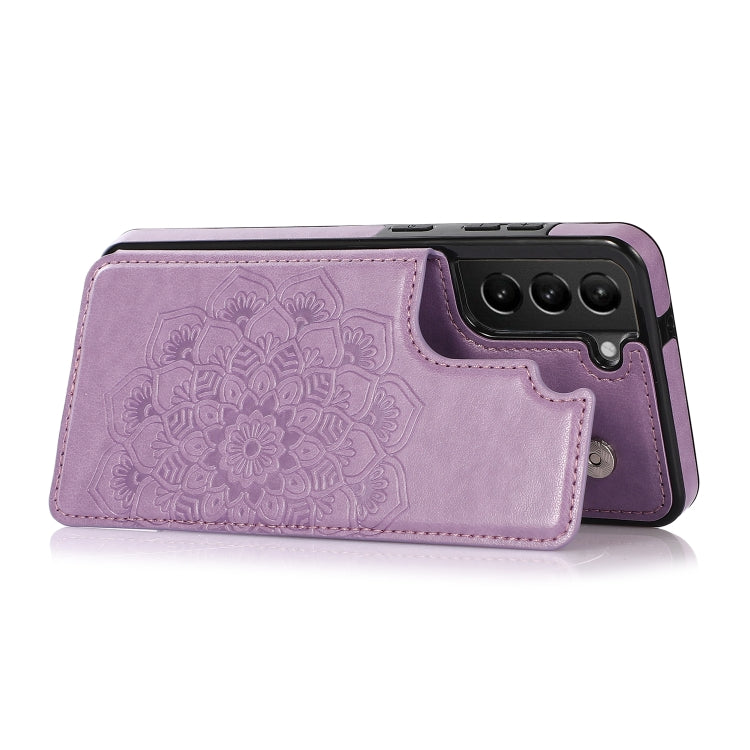 Double Buckle Mandala PU+TPU Phone Case, For Samsung Galaxy S21 FE 5G, For Samsung Galaxy A12, For Samsung Galaxy A72, For Samsung Galaxy S22 5G, For Samsung Galaxy S22+ 5G, For Samsung Galaxy S22 Ultra 5G