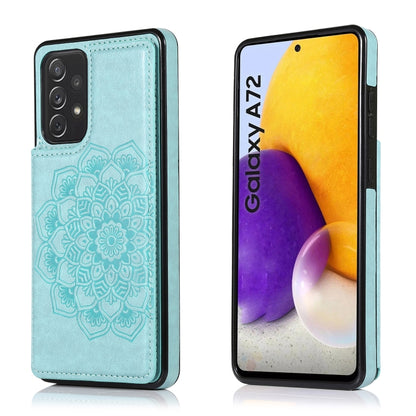 Double Buckle Mandala PU+TPU Phone Case, For Samsung Galaxy S21 FE 5G, For Samsung Galaxy A12, For Samsung Galaxy A72, For Samsung Galaxy S22 5G, For Samsung Galaxy S22+ 5G, For Samsung Galaxy S22 Ultra 5G