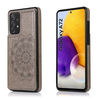 Double Buckle Mandala PU+TPU Phone Case, For Samsung Galaxy S21 FE 5G, For Samsung Galaxy A12, For Samsung Galaxy A72, For Samsung Galaxy S22 5G, For Samsung Galaxy S22+ 5G, For Samsung Galaxy S22 Ultra 5G