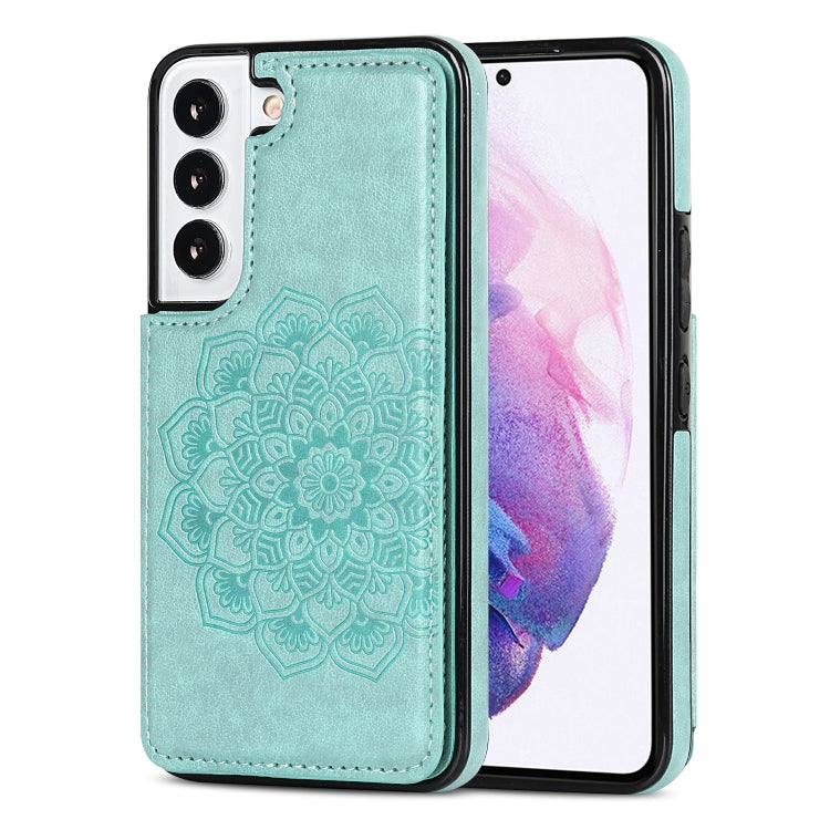 Double Buckle Mandala PU+TPU Phone Case, For Samsung Galaxy S21 FE 5G, For Samsung Galaxy A12, For Samsung Galaxy A72, For Samsung Galaxy S22 5G, For Samsung Galaxy S22+ 5G, For Samsung Galaxy S22 Ultra 5G