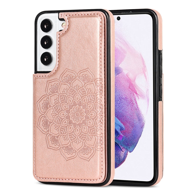 Double Buckle Mandala PU+TPU Phone Case, For Samsung Galaxy S21 FE 5G, For Samsung Galaxy A12, For Samsung Galaxy A72, For Samsung Galaxy S22 5G, For Samsung Galaxy S22+ 5G, For Samsung Galaxy S22 Ultra 5G