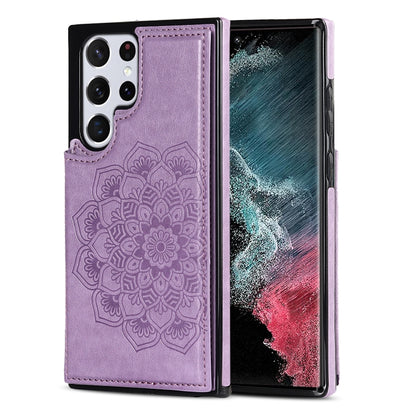 Double Buckle Mandala PU+TPU Phone Case, For Samsung Galaxy S21 FE 5G, For Samsung Galaxy A12, For Samsung Galaxy A72, For Samsung Galaxy S22 5G, For Samsung Galaxy S22+ 5G, For Samsung Galaxy S22 Ultra 5G