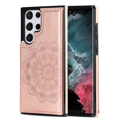 Double Buckle Mandala PU+TPU Phone Case, For Samsung Galaxy S21 FE 5G, For Samsung Galaxy A12, For Samsung Galaxy A72, For Samsung Galaxy S22 5G, For Samsung Galaxy S22+ 5G, For Samsung Galaxy S22 Ultra 5G
