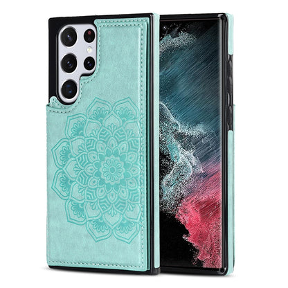 Double Buckle Mandala PU+TPU Phone Case, For Samsung Galaxy S21 FE 5G, For Samsung Galaxy A12, For Samsung Galaxy A72, For Samsung Galaxy S22 5G, For Samsung Galaxy S22+ 5G, For Samsung Galaxy S22 Ultra 5G