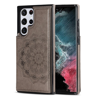 Double Buckle Mandala PU+TPU Phone Case, For Samsung Galaxy S21 FE 5G, For Samsung Galaxy A12, For Samsung Galaxy A72, For Samsung Galaxy S22 5G, For Samsung Galaxy S22+ 5G, For Samsung Galaxy S22 Ultra 5G