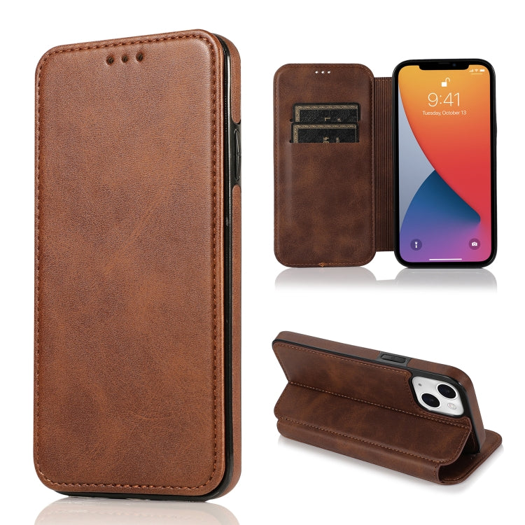 Knight Magnetic Suction Leather Phone Case, For iPhone 13 mini, For iPhone 13, For iPhone 13 Pro, For iPhone 13 Pro Max, For iPhone 12 mini, For iPhone 12 / 12 Pro, For iPhone 12 Pro Max, For iPhone 11