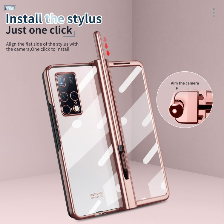 Electroplating Hinge Phone Case with Stylus, For Huawei Mate X2, For Honor Magic V, For Samsung Galaxy Z Fold2 5G, For Xiaomi Mi Mix Fold, For Samsung Galaxy Z Fold2 5G with Film