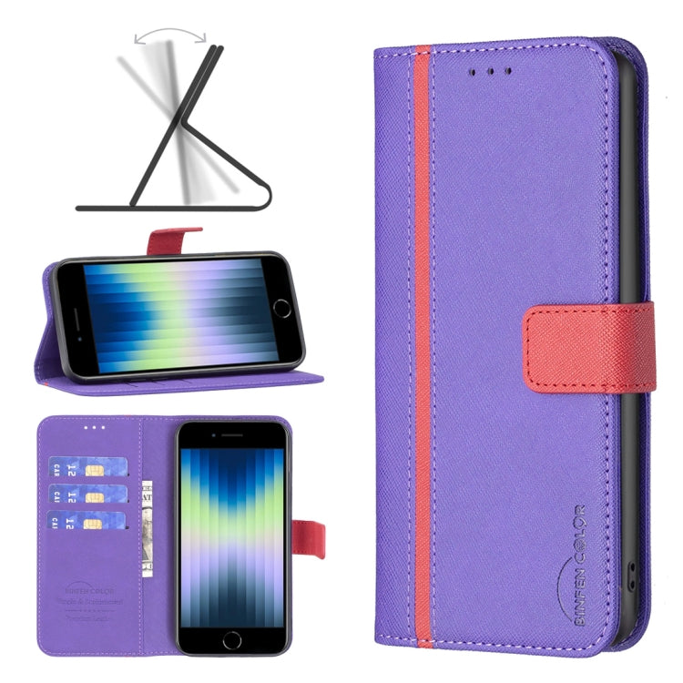 BF13 Color Matching Cross Texture Leather Phone Case, For iPhone SE 2022 / 2020 / 8 / 7, For iPhone 8 Plus / 7 Plus