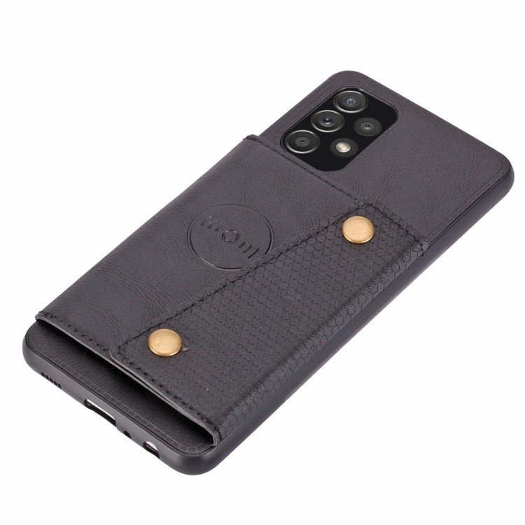 Double Buckle PU + TPU Shockproof Magnetic Phone Case, For Samsung Galaxy A73 5G