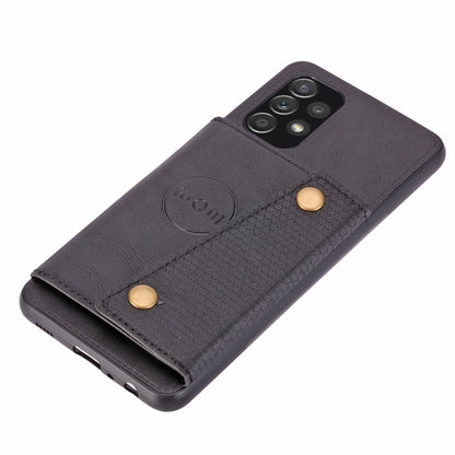 Double Buckle PU + TPU Shockproof Magnetic Phone Case, For Samsung Galaxy A73 5G