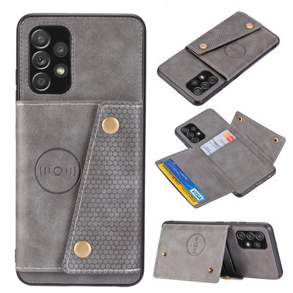 Double Buckle PU + TPU Shockproof Magnetic Phone Case, For Samsung Galaxy A73 5G