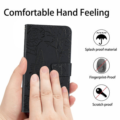 Skin Feel Butterfly Peony Embossed Leather Phone Case, For OPPO Realme 9 Pro+/Realme 9 4G, For Samsung Galaxy Xcover6 Pro, For Samsung Galaxy M33, For Samsung Galaxy M53, For Sharp Aquos R7, For Xiaomi Poco F4 GT