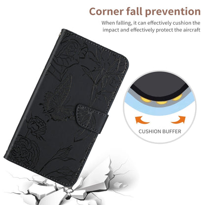 Skin Feel Butterfly Peony Embossed Leather Phone Case, For OPPO Realme 9 Pro+/Realme 9 4G, For Samsung Galaxy Xcover6 Pro, For Samsung Galaxy M33, For Samsung Galaxy M53, For Sharp Aquos R7, For Xiaomi Poco F4 GT