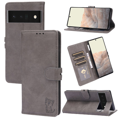 Embossed Happy Cat Pattern Leather Phone Case, For Google Pixel 6a, For Google Pixel 7 5G, For Google Pixel 7 Pro 5G, For Xiaomi Redmi 10A, For Xiaomi Redmi Note 11 4G Global/11S, For Xiaomi Redmi Note 11 Pro Global, For Samsung Galaxy A23 4G          ...