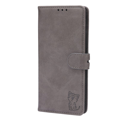 Embossed Happy Cat Pattern Leather Phone Case, For Google Pixel 6a, For Google Pixel 7 5G, For Google Pixel 7 Pro 5G, For Xiaomi Redmi 10A, For Xiaomi Redmi Note 11 4G Global/11S, For Xiaomi Redmi Note 11 Pro Global, For Samsung Galaxy A23 4G          ...
