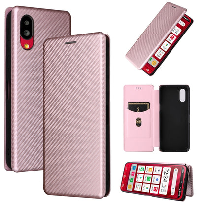 Carbon Fiber Texture Magnetic Leather Phone Case, For OPPO A57 5G, For OPPO Reno7 4G / F21 Pro 4G, For Samsung Galaxy M33 5G, For Sharp Simple Sumaho 6, For Sharp Aquos R7