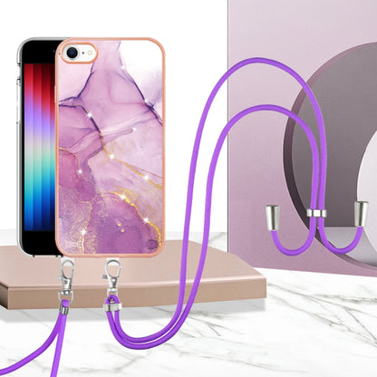Electroplating Marble Pattern TPU Phone Case with Lanyard, For iPhone SE 2022 / SE 2020 / 8 / 7, For Motorola Moto G Stylus 2022, For Nokia G20 / G10, For Nokia G21 / G11, For Samsung Galaxy A23 5G / 4G, For Samsung Galaxy A13 4G                       ...