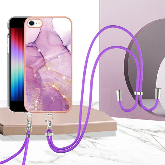 Electroplating Marble Pattern TPU Phone Case with Lanyard, For iPhone SE 2022 / SE 2020 / 8 / 7, For Motorola Moto G Stylus 2022, For Nokia G20 / G10, For Nokia G21 / G11, For Samsung Galaxy A23 5G / 4G, For Samsung Galaxy A13 4G                       ...