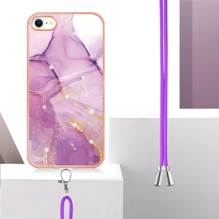 Electroplating Marble Pattern TPU Phone Case with Lanyard, For iPhone SE 2022 / SE 2020 / 8 / 7, For Motorola Moto G Stylus 2022, For Nokia G20 / G10, For Nokia G21 / G11, For Samsung Galaxy A23 5G / 4G, For Samsung Galaxy A13 4G                       ...