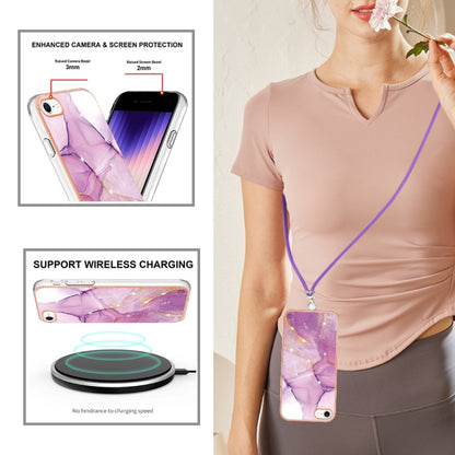 Electroplating Marble Pattern TPU Phone Case with Lanyard, For iPhone SE 2022 / SE 2020 / 8 / 7, For Motorola Moto G Stylus 2022, For Nokia G20 / G10, For Nokia G21 / G11, For Samsung Galaxy A23 5G / 4G, For Samsung Galaxy A13 4G                       ...