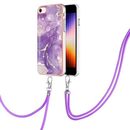 Electroplating Marble Pattern TPU Phone Case with Lanyard, For iPhone SE 2022 / SE 2020 / 8 / 7, For Motorola Moto G Stylus 2022, For Nokia G20 / G10, For Nokia G21 / G11, For Samsung Galaxy A23 5G / 4G, For Samsung Galaxy A13 4G                       ...
